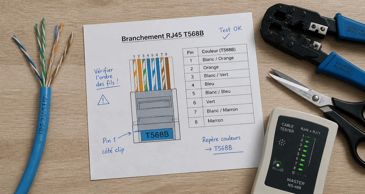 branchement rj45 schéma et outils