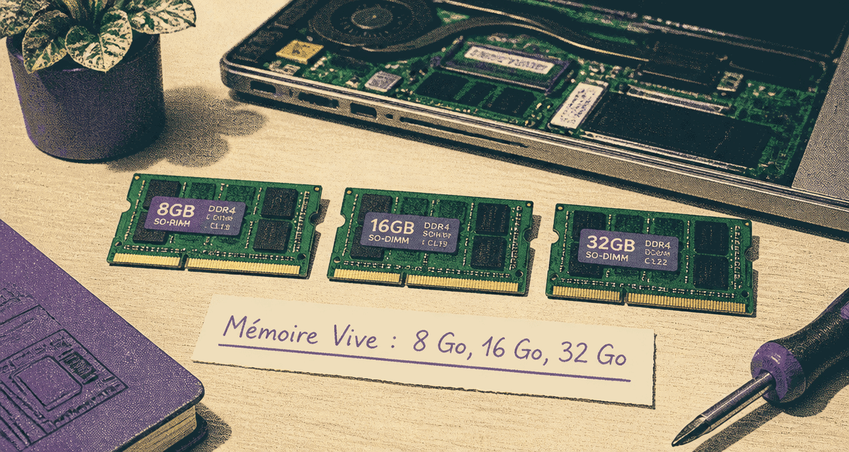 combien de ram pour un pc portable barrettes et étiquette