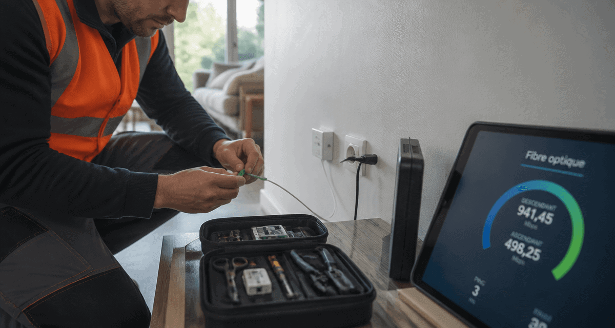 comment avoir la fibre technicien installe prise optique