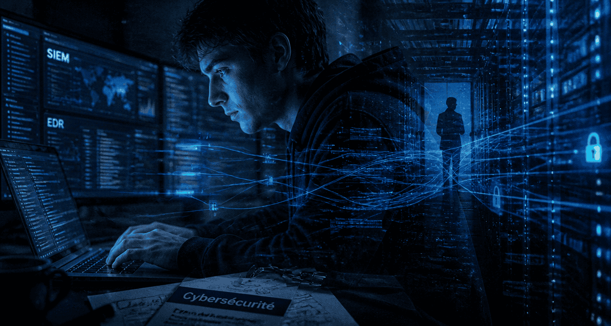 étudiant cours cybersécurité sur ordinateur