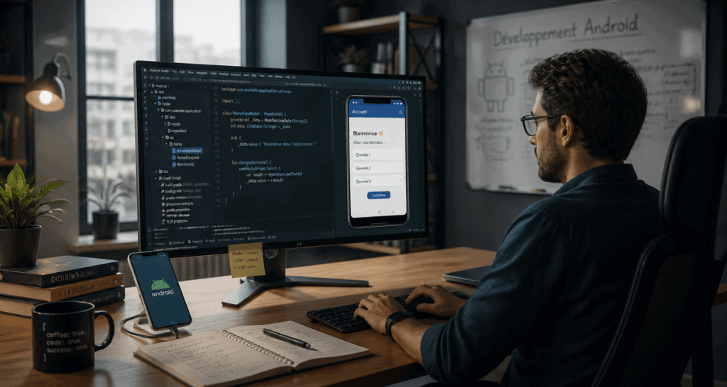 Développement Android sur Android Studio avec code Kotlin