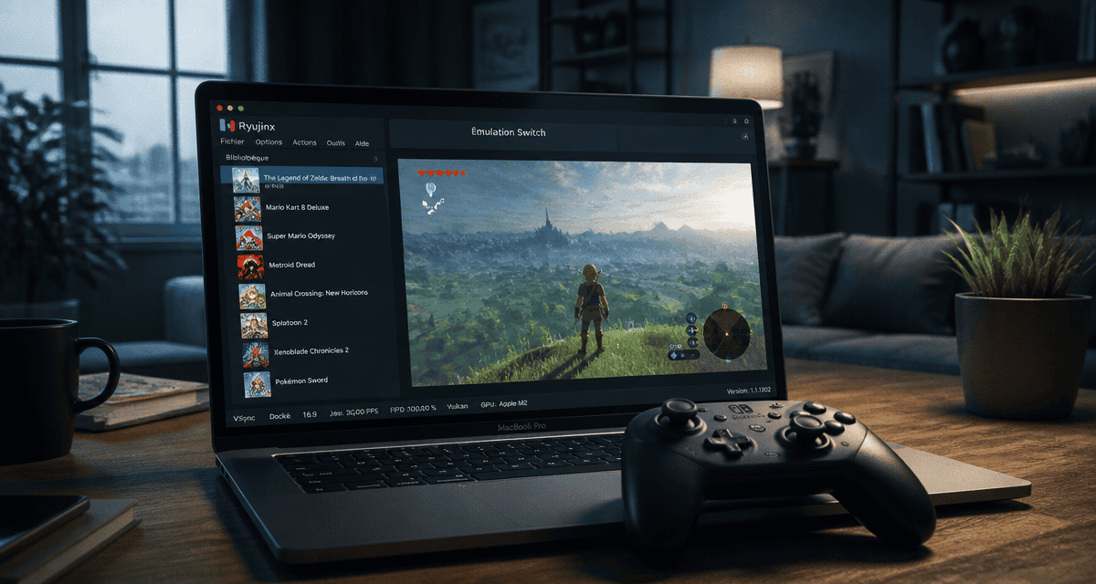 emulateur switch mac interface Ryujinx sur MacBook