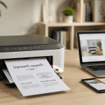 imprimante compact moderne sur bureau