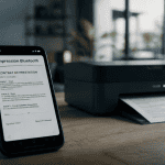 imprimante en bluetooth sur table avec smartphone