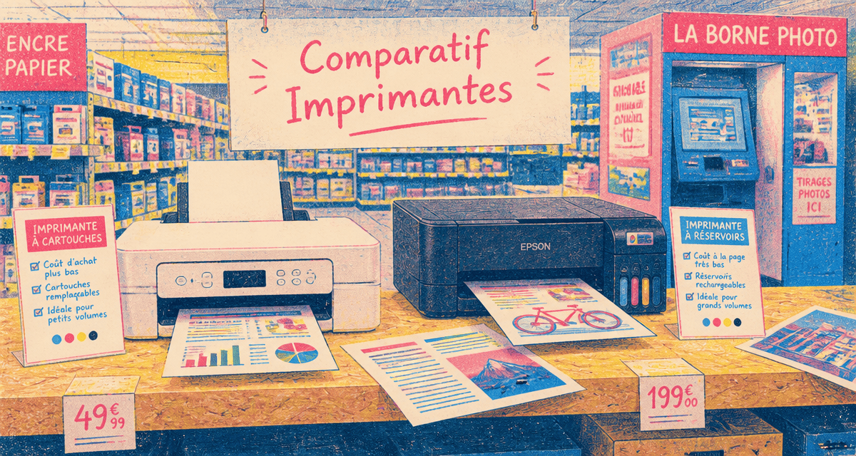imprimante super u epson xp-2200 et ecotank sur étagère