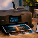 Imprimantes PIXMA sur bureau avec smartphone