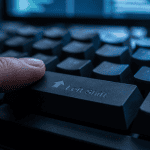 left shift clavier touche en gros plan