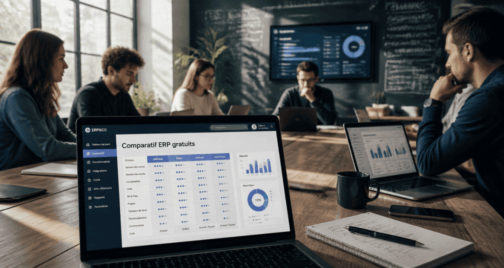 logiciel erp gratuit équipe PME tableau de bord
