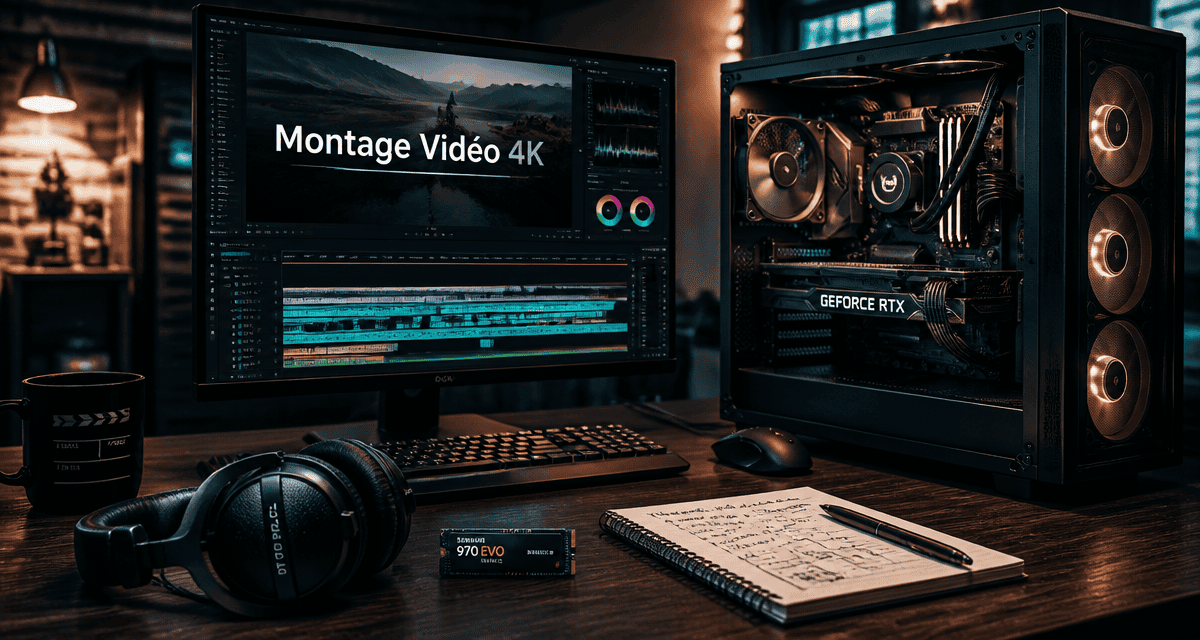 pc pour le montage video studio moderne