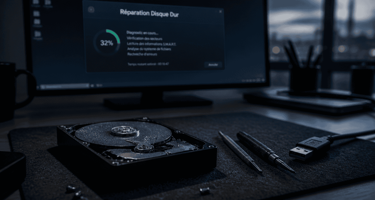 reparation disque dur externe sur bureau