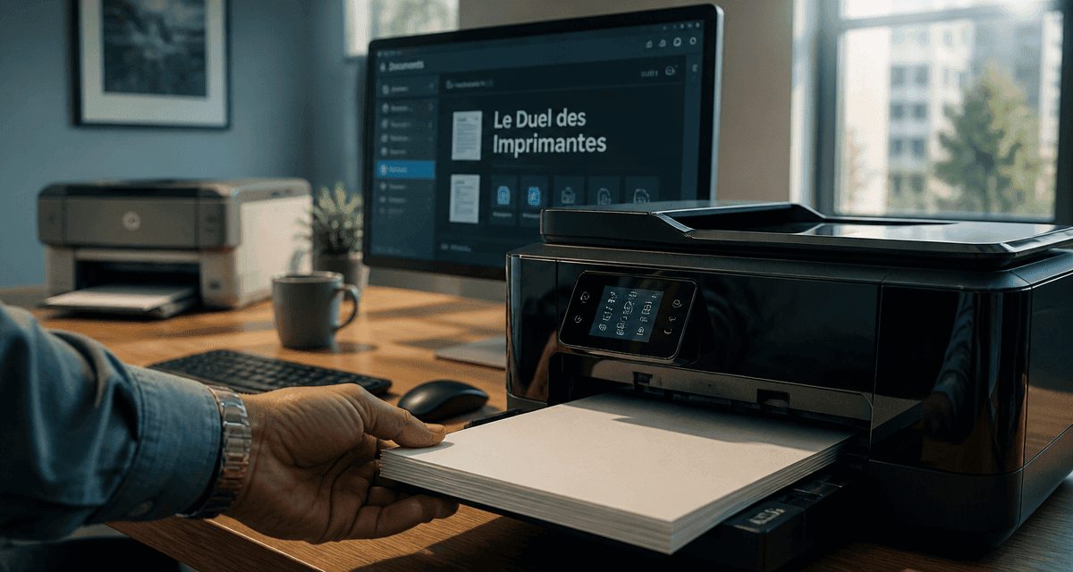 Top office imprimante jet d'encre et laser sur bureau
