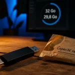 Capacité clé USB : Go réels affichés 32 Go 29,8 Go