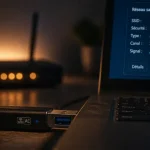 Clé USB WiFi : comment ça marche, branchée sur port USB bleu avec SSID WPA2