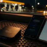 Disque dur wifi dans une voiture, avec smartphone en connexion sans fil
