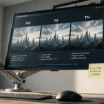 ecran 75hz sur bureau moderne, comparatif dalles