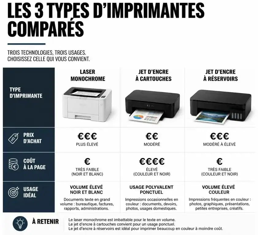 Comparatif des technologies d'impression pour choisir la meilleure imprimante 2025