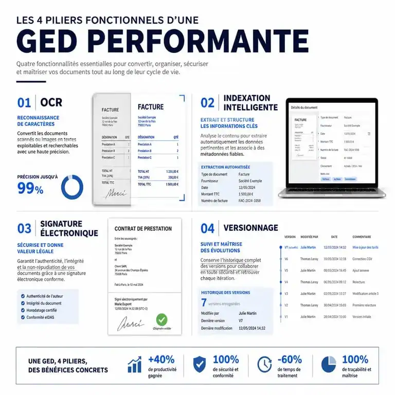 Les 4 fonctionnalités clés d'un logiciel GED pour la gestion documentaire