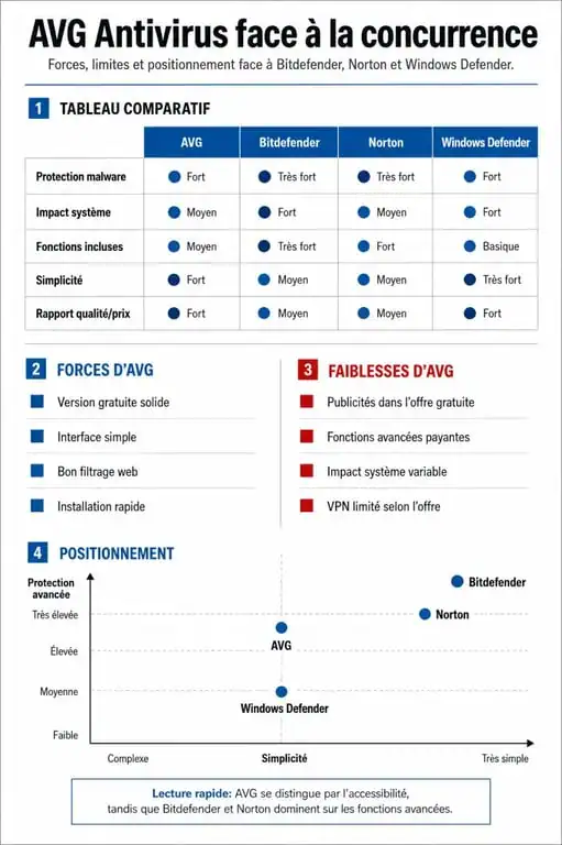 Comparatif des antivirus : AVG face à Bitdefender, Norton et Windows Defender pour choisir sa protection