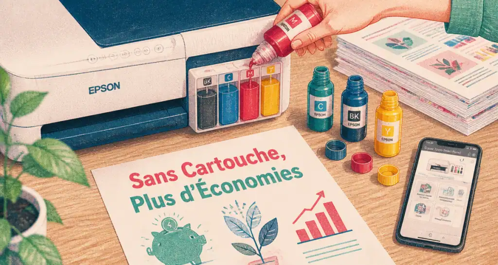 imprimantes sans cartouche sur bureau moderne