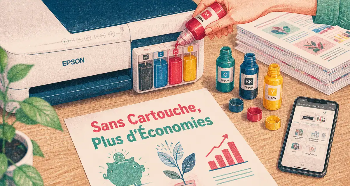 imprimantes sans cartouche sur bureau moderne