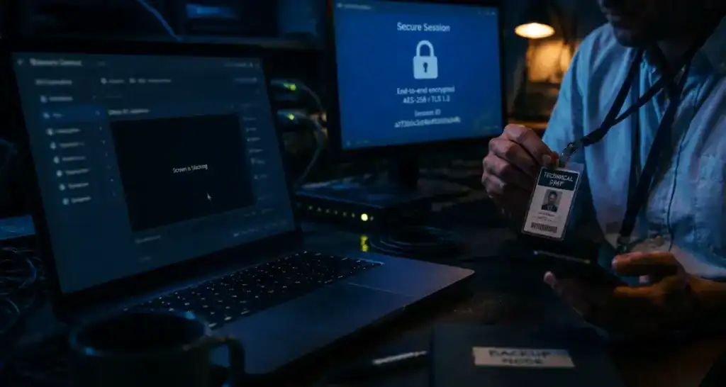 Logiciel controle a distance sécurisé : contrôle chiffré