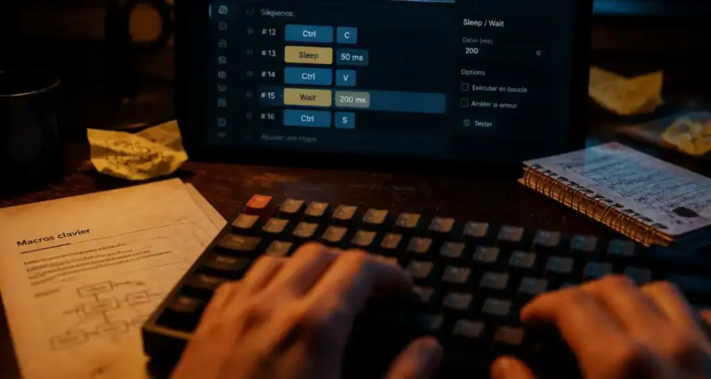 Macro pour clavier : clavier et écran d’éditeur de macros pour automatiser sans coder