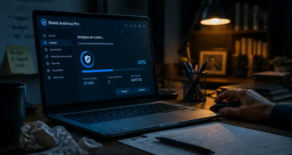 shield antivirus pro avis écran scan