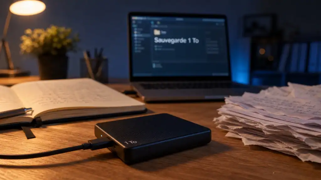 1to disque dur externe USB-C sur bureau