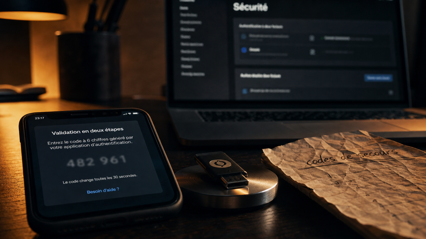 Activer la double authentification : SMS, application ou clé de sécurité