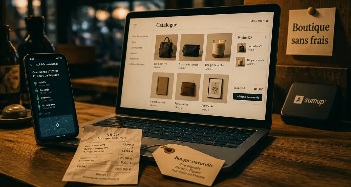 Boutique en ligne SumUp avis : terminal et vente