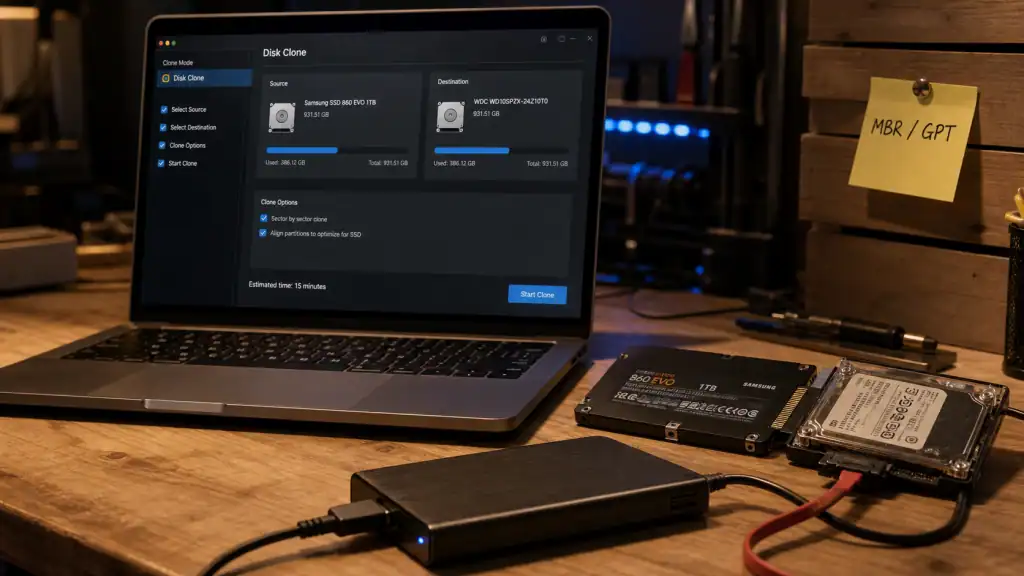 Comment cloner disque dur MBR GPT sans erreur au démarrage