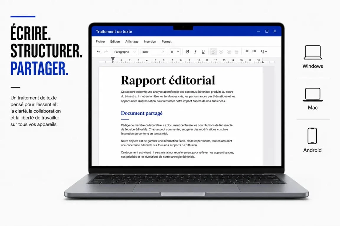 Interface du logiciel de traitement de texte TextMaker sur ordinateur