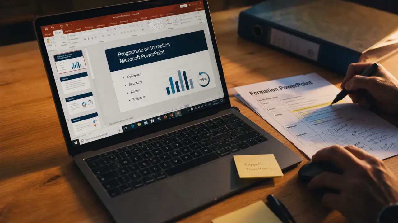 Formation PowerPoint : masques et TOSA, diapositive structurée