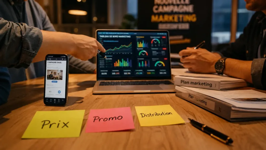 Marketing opérationnel : pilotage KPI et marketing mix sur tableau de bord
