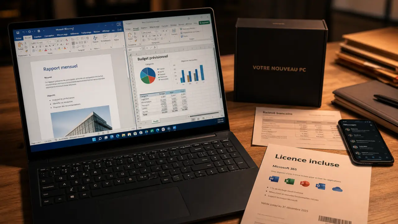 Meilleur ordinateur portable avec pack office intégré, licence réelle, SSD