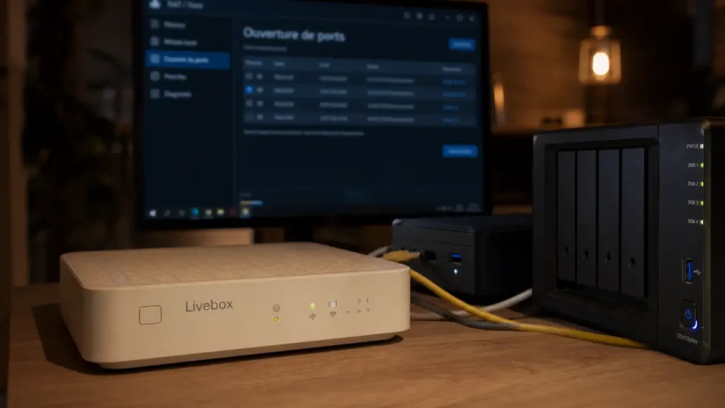 Ouvrir un port sur une Livebox demande NAT/PAT, IP fixe et pare-feu bien alignés