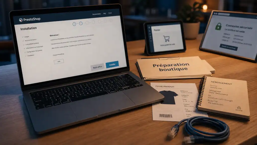 tuto prestashop : installation PrestaShop sans blocage, interface d’installation
