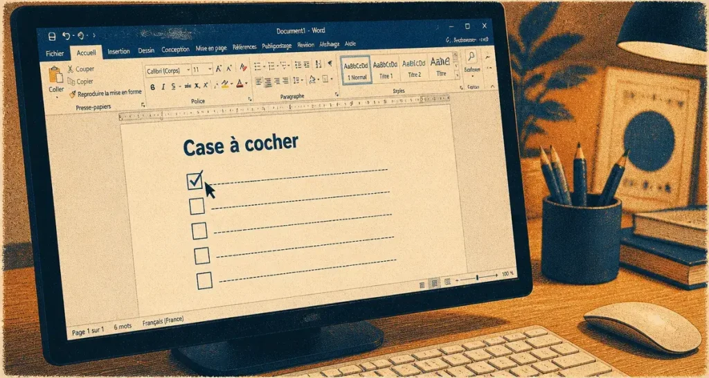 Word : case à cocher cliquable, symbole ou tableau invisible ?