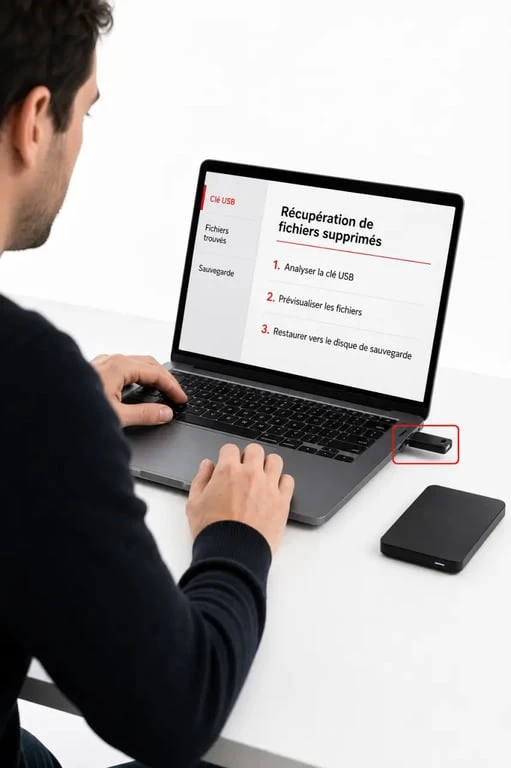 Comment récupérer des fichiers supprimés clé usb : illustration des étapes de récupération sur ordinateur