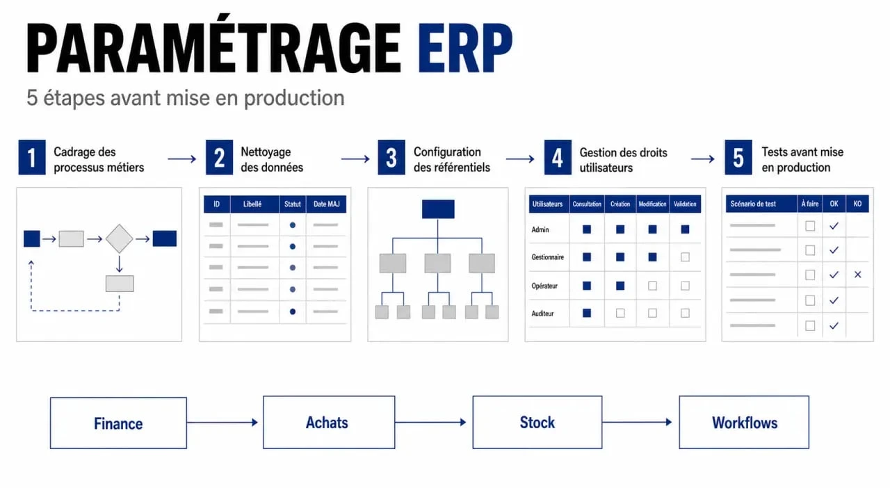 Comment parametrer erp businesscore enterprise : schéma du paramétrage progressif d’un ERP
