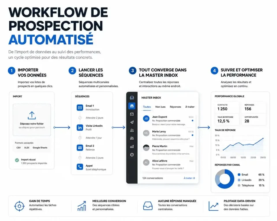 Workflow de prospection et utilisation du CRM Smartlead Evolution pour optimiser la délivrabilité email