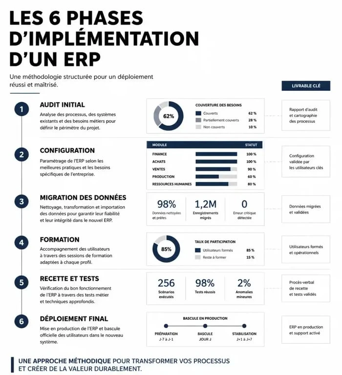 Les 6 étapes clés pour réussir l'implémentation de l'ERP SmartChain 360 en entreprise