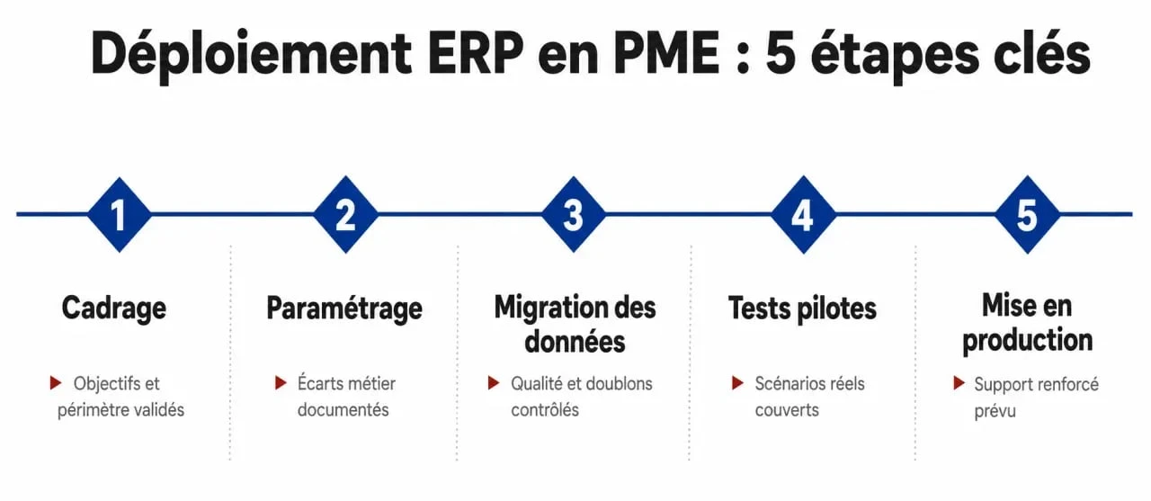 Comment implémenter erp bizflow evolution dans pme : les 5 étapes clés du déploiement