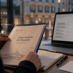 Formation supérieure informatique marseille : alternance et diplômes, étudiant à Marseille feuilletant un dossier.