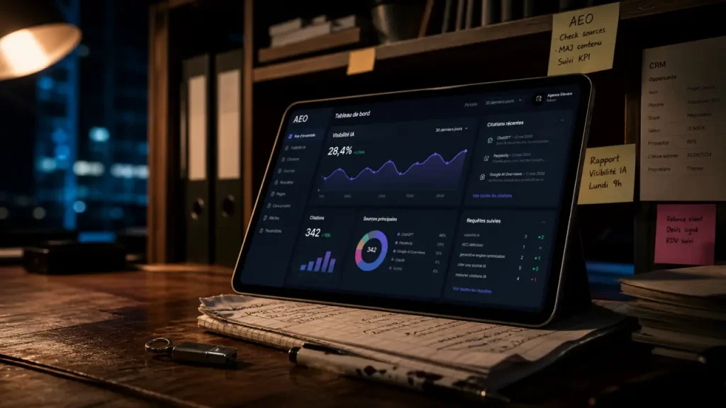 Outils AEO et CRM : choisir une intégration marketing qui relie citations IA, contenus et pipeline