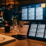 folk crm, pipeline CRM sur tablette, interface intuitive au bureau
