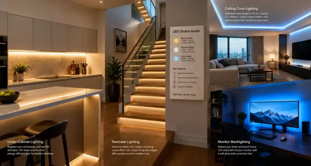 Comment choisir un ruban LED adapté à chaque pièce ?