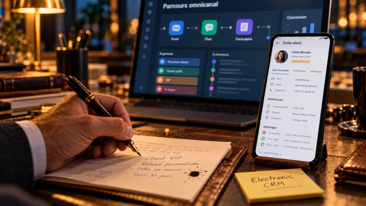 Electronic CRM : fiche client et parcours omnicanal reliés sans multiplier les messages