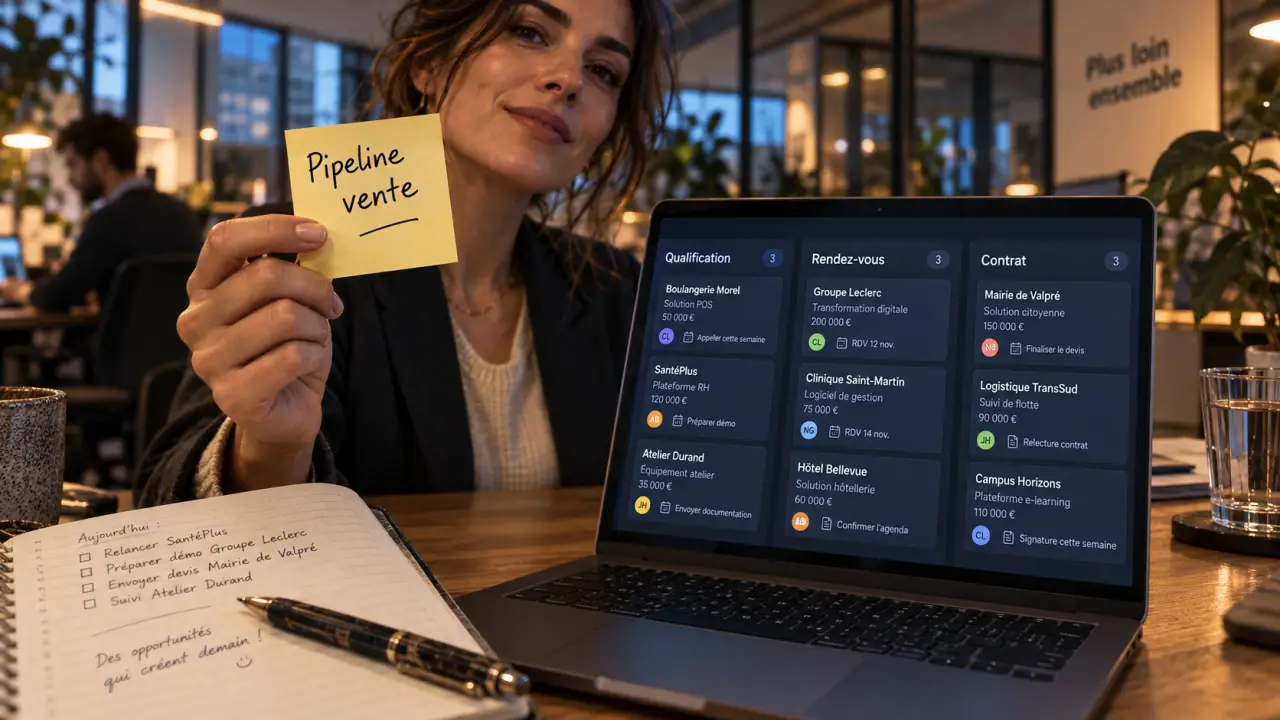 Pipedrive CRM et pipeline visuel pour le suivi commercial
